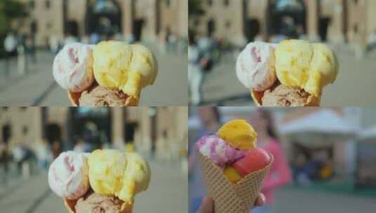 夏日唯美小清新冰淇淋冰激凌高清在线视频素材下载