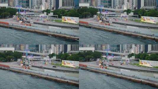 香港维多利亚港西区海底隧道车流高清在线视频素材下载