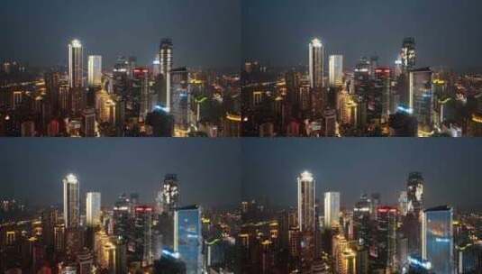 4K重庆解放碑夜景航拍高清在线视频素材下载