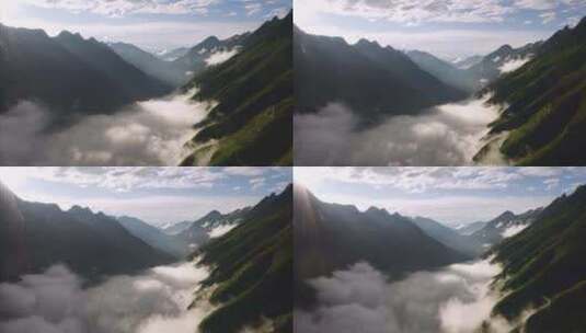 航拍峡谷风景高清在线视频素材下载