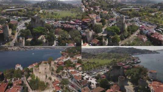 安纳托利亚要塞城堡伊斯坦布尔博斯普鲁斯海峡高清在线视频素材下载