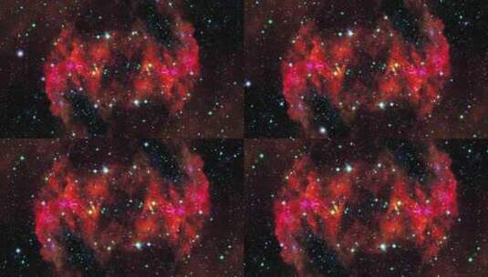 宇宙中明亮的红色星云高清在线视频素材下载