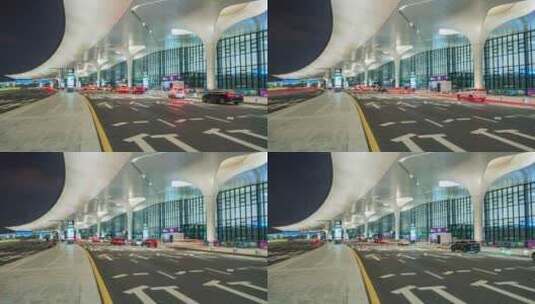 杭州萧山机场出发航站楼车流高清在线视频素材下载