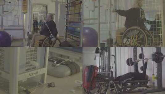 臂力康复训练  关爱残疾人 残疾人高清在线视频素材下载