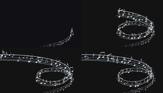 【透明通道】五线谱乐符高清在线视频素材下载