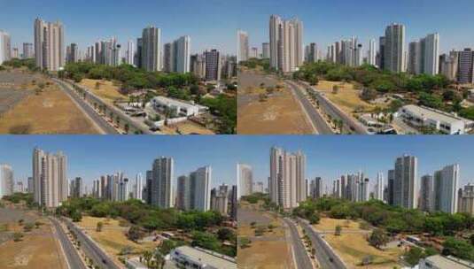 巴西戈亚尼亚的城市景观。巴西中西部城市的全景景观。高清在线视频素材下载