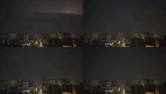 城市楼房天空电闪雷鸣4高清在线视频素材下载