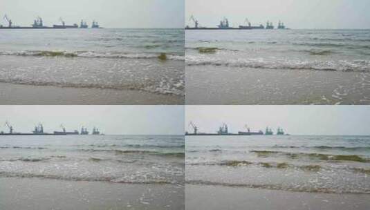 码头海边沙滩与海浪4K高清在线视频素材下载