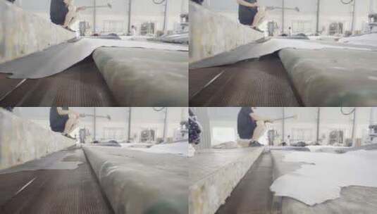 皮革 加工厂 皮革制造 工匠高清在线视频素材下载