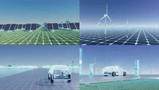 全息氮气新能源发电特斯拉电车智能驾驶高清在线视频素材下载