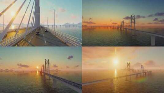 4K跨海大桥 珠港澳大桥高清在线视频素材下载