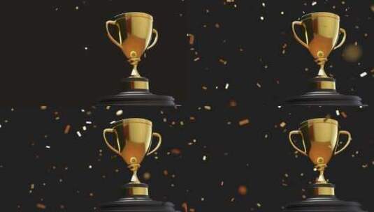 金色的大奖杯夺冠庆祝高清在线视频素材下载