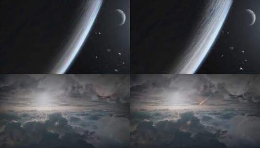 陨石爆炸 地球 科幻未来 陨石 宇宙高清在线视频素材下载