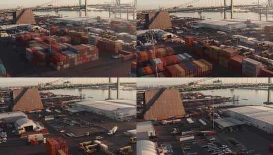 集装箱 港口 货物 码头 航拍高清在线视频素材下载