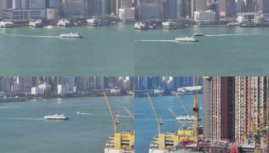 香港维多利亚港游艇高清在线视频素材下载