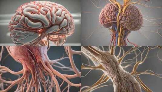 动画人类大脑血管高清在线视频素材下载