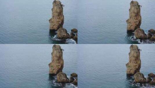 海上孤独的石头高清在线视频素材下载