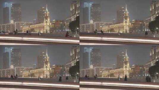 上海邮政博物馆建筑夜景高清在线视频素材下载