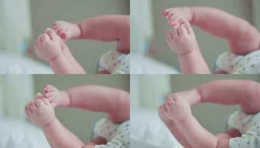 新生婴儿的小手可爱的画面高清在线视频素材下载
