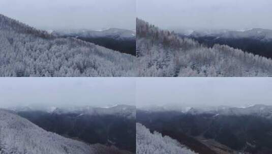 五台山山脉雪景航拍高清在线视频素材下载