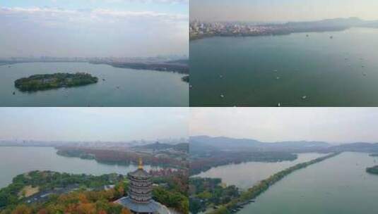 杭州西湖景区风景航拍高清在线视频素材下载