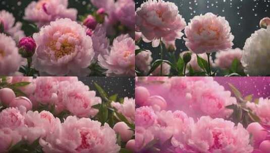 粉色的牡丹  花瓣特写 4K高清在线视频素材下载