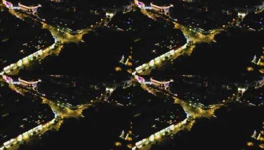 杭州西湖区延安路夜景车流延时摄影高清在线视频素材下载