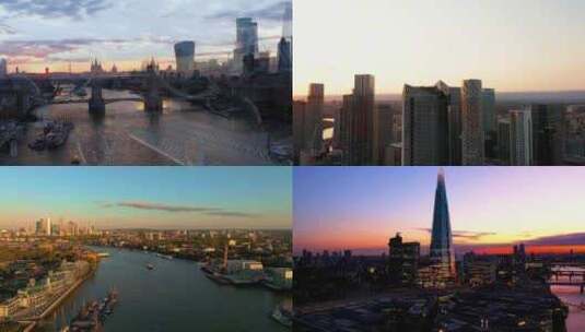 4K英国首都伦敦超长航拍合集高清在线视频素材下载