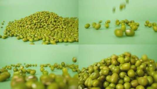 绿豆豆子农业五谷粗粮杂粮粮食农产品高清在线视频素材下载