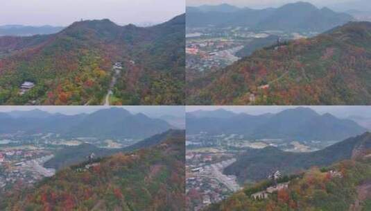 浙江绍兴会稽山大禹陵景区航拍越城区风景大高清在线视频素材下载