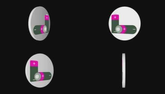 电池图标3d动画循环高清在线视频素材下载