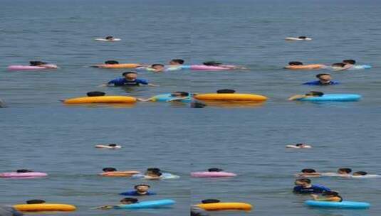 度假夏季暑假海水浴场消暑的游客高清在线视频素材下载