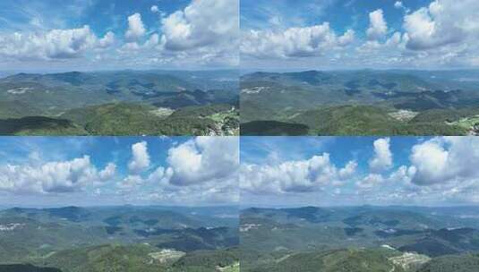 福建山峰航拍山区山脉森林群山蓝天白云风景高清在线视频素材下载