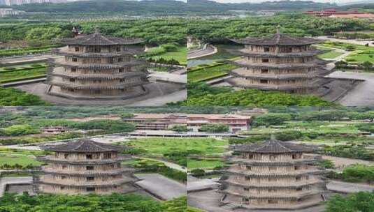 竖屏航拍福建莆田南山广化寺释迦文佛塔高清在线视频素材下载