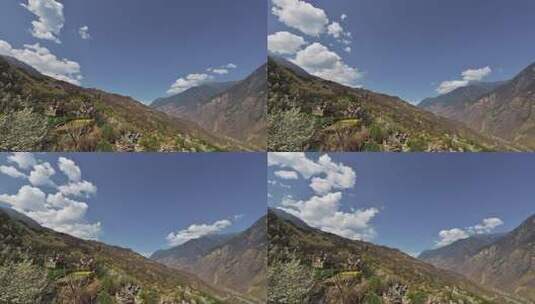 蓝天白云山峰风景延时高清在线视频素材下载