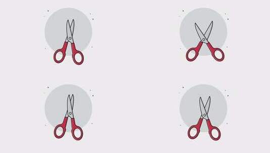 4K红剪刀动画视频高清在线视频素材下载