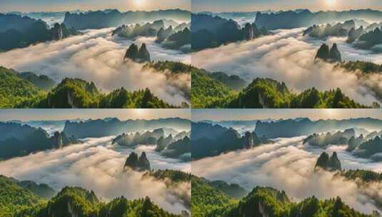 山峦云海日出全景高清在线视频素材下载
