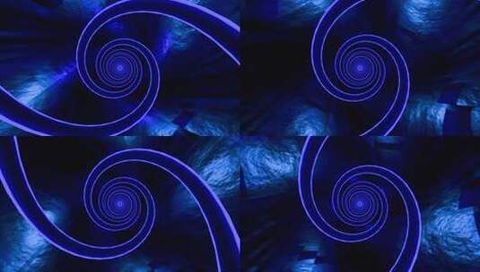 蓝色螺旋隧道背景素材高清在线视频素材下载