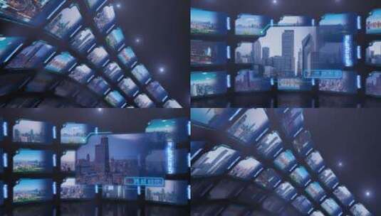 简洁大气科技城市分屏宣传展示AE模板高清AE视频素材下载