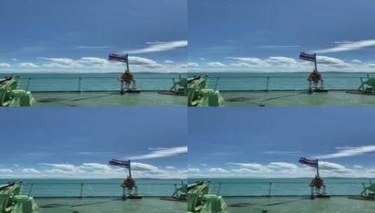 渡船上悬挂泰国国旗竖屏高清在线视频素材下载