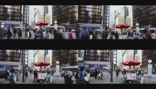 城市繁忙街道上的行人高清在线视频素材下载