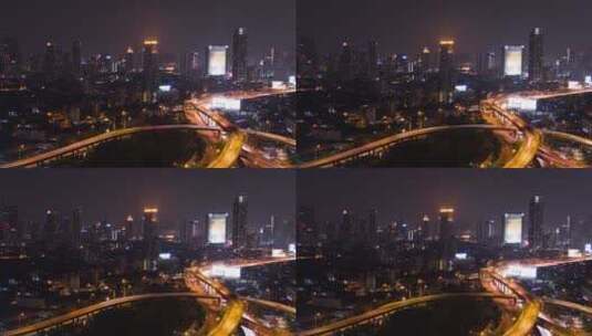 夜晚城市的交通高清在线视频素材下载