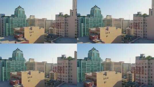 洛杉矶市中心旧公寓楼高清在线视频素材下载