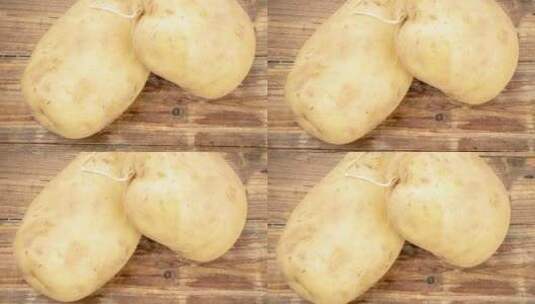 农家新鲜土豆有机食材马铃薯4k视频高清在线视频素材下载