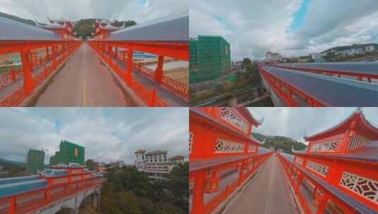 海南琼中百花廊桥高清在线视频素材下载