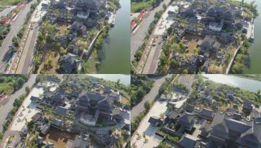 湖北咸宁永安阁风景区航拍高清在线视频素材下载