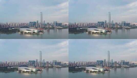 苏州金鸡湖湖东城市风景高清在线视频素材下载