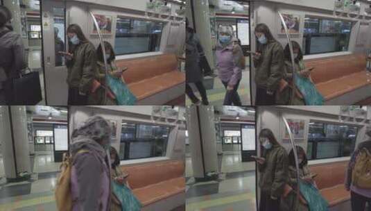 北上广乘坐地铁4K实拍高清在线视频素材下载
