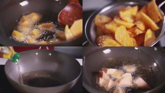 【镜头合集】油炸红薯块 (5高清在线视频素材下载