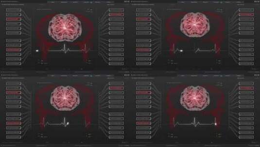 大脑数据监控科幻屏幕HUD操作系统智能界面高清在线视频素材下载